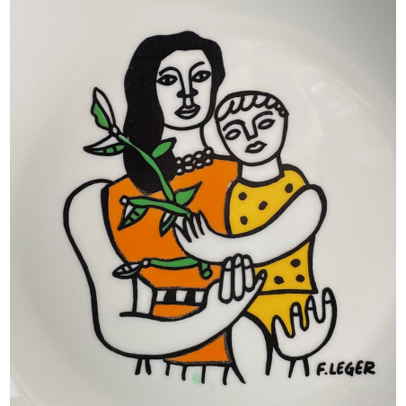 Earthenware plate "woman and child" Fernand Léger
