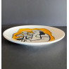 Earthenware Plate "femme Au Bouquet" After Fernand Léger