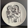 Earthenware Plate "two Women With A Flower Pot" After Fernand Léger