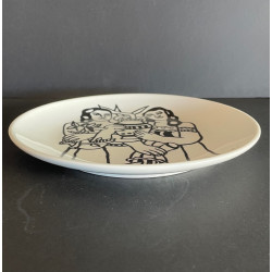 Earthenware Plate "two Women With A Flower Pot" After Fernand Léger