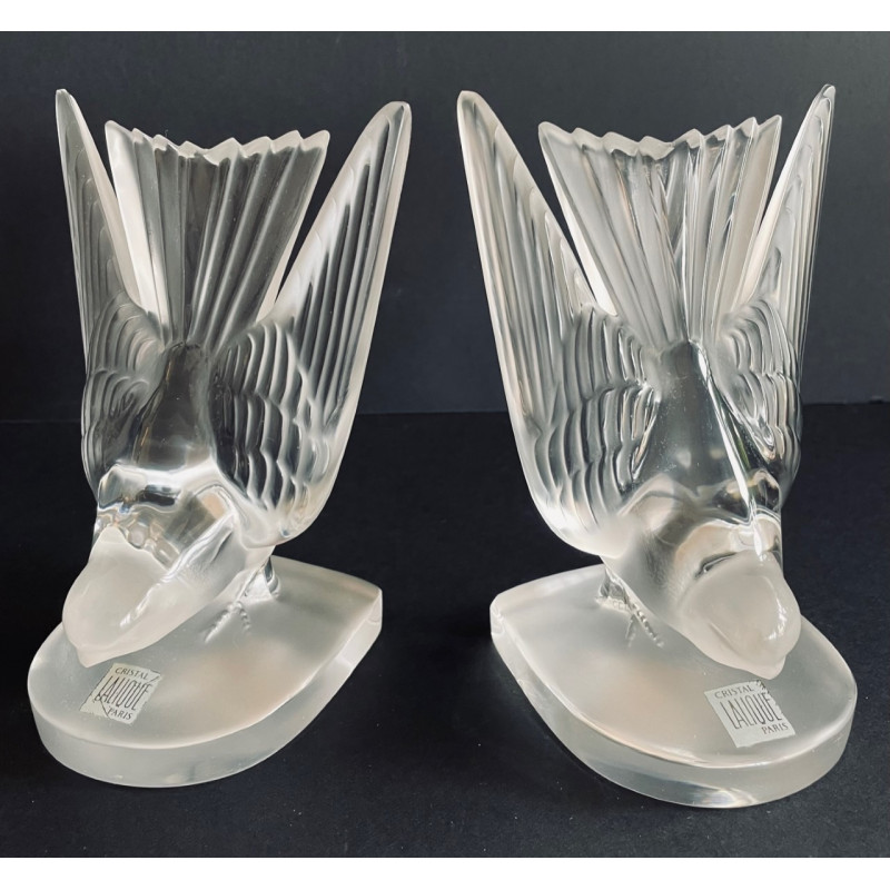 Paire de serre-livres "Hirondelle" par René Lalique