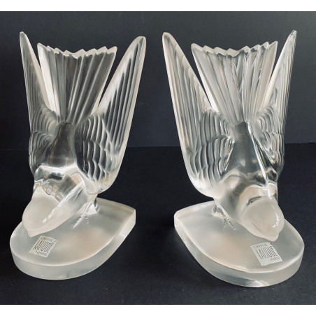 Paire de serre-livres "Hirondelle" par René Lalique
