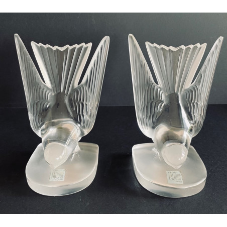 Paire de serre-livres "Hirondelle" par René Lalique