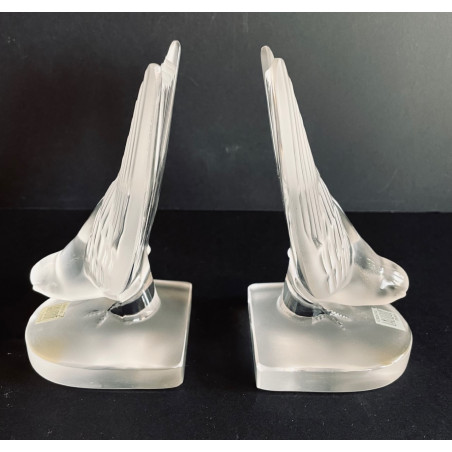 Paire de serre-livres "Hirondelle" par René Lalique