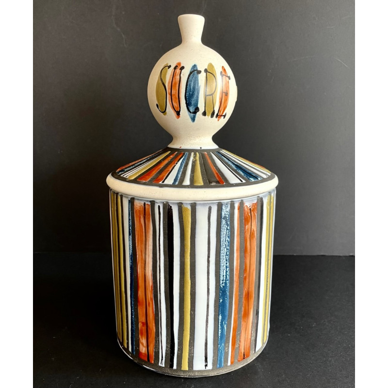 Large Earthenware Covered Pot By Roger Capron Vallauris