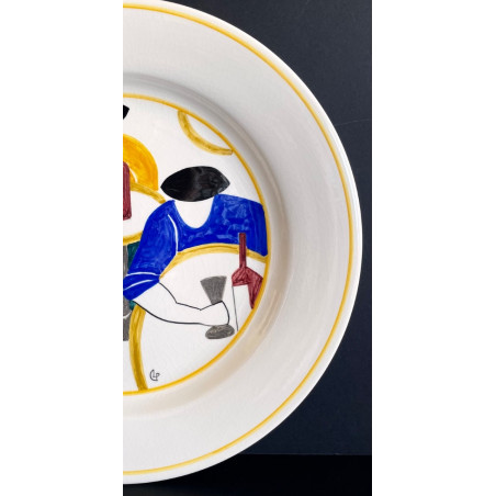 Dish In Earthenware by Olivier Lapicque for FAB QUIMPER