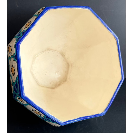 Art Deco Flower Pot In Longwy Faience