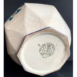 Art Deco Flower Pot In Longwy Faience
