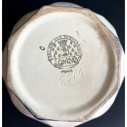 Art Deco Flower Pot In Longwy Faience