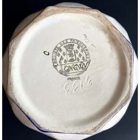 Art Deco Flower Pot In Longwy Faience