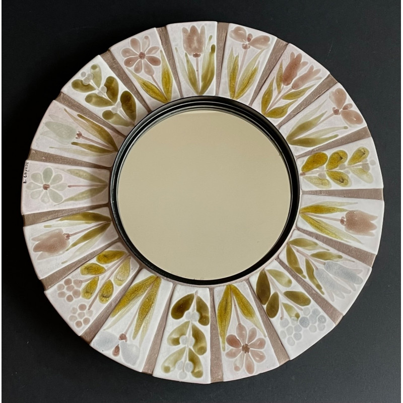 Ceramic mirror by Roger Capron Vallauris 60s