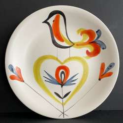 Earthenware plate Roger Capron Vallauris 60s