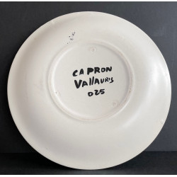 Earthenware plate Roger Capron Vallauris 60s
