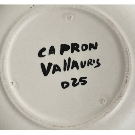 Earthenware plate Roger Capron Vallauris 60s