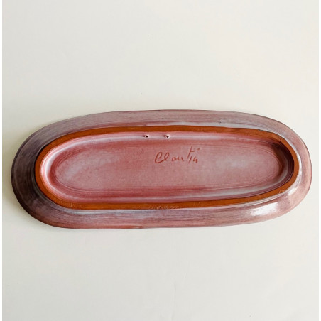 Plat en céramique signé Cloutier années 60