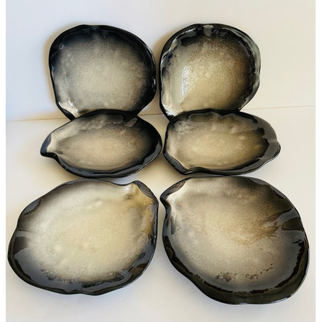 Set of 6 Pol chambost "Shells" plates