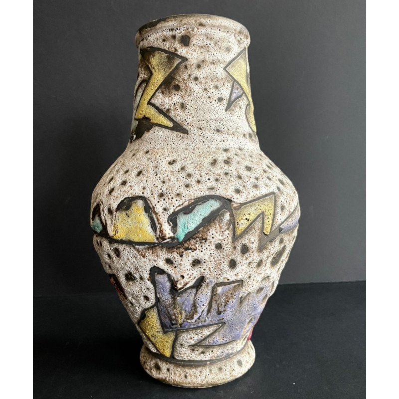 Vase Fat Lava Marius Bessone Vallauris années 50