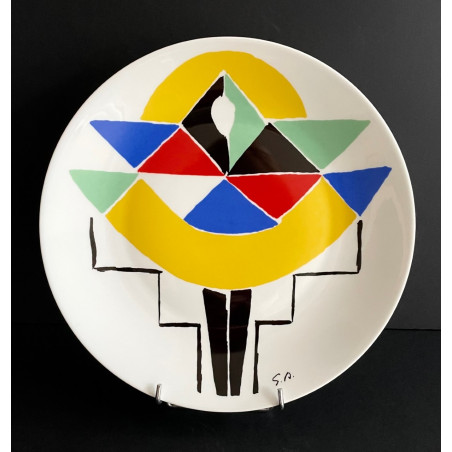 Plat "Carnaval" dessin Sonia Delaunay Edition Artcurial