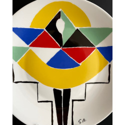 Plat "Carnaval" dessin Sonia Delaunay Edition Artcurial