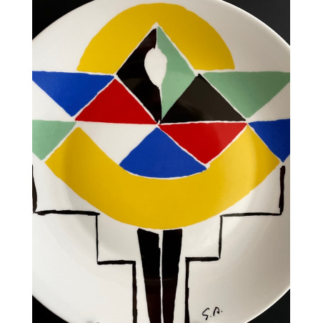 "Carnival" Plate Drawing Sonia Delaunay Artcurial