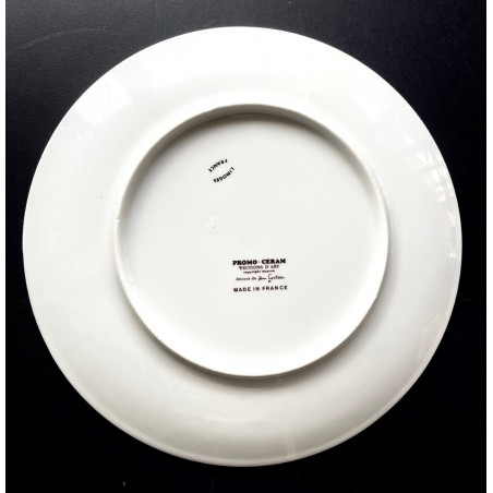 Assiette en porcelaine de Limoges décor de Jean Cocteau