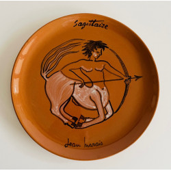 “sagittarius” Ceramic Plate By Jean Marais Vallauris