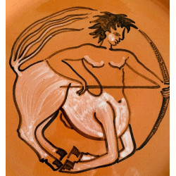 “sagittarius” Ceramic Plate By Jean Marais Vallauris