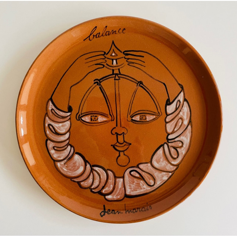 Jean Marais Vallauris "Balance" ceramic plate