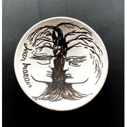 "Double face" ceramic dish by Jean Marais Vallauris