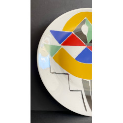 "Carnival" Limoges porcelain dish by Sonia Delaunay Edition Artcurial