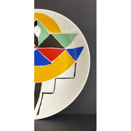 "Carnival" Limoges porcelain dish by Sonia Delaunay Edition Artcurial