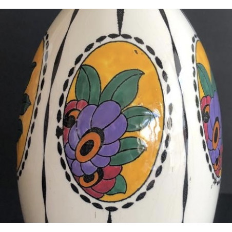 Grand vase Art Déco en faïence Boch Frères Charles Catteau