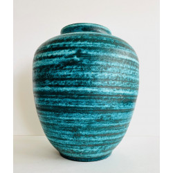 Large  blue vase Accolay "Gauloise" series