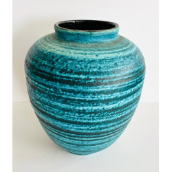 Large  blue vase Accolay "Gauloise" series