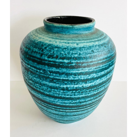 Large  blue vase Accolay "Gauloise" series