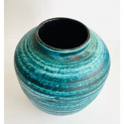 Large  blue vase Accolay "Gauloise" series