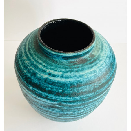 Large  blue vase Accolay "Gauloise" series