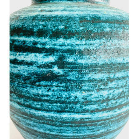 Large  blue vase Accolay "Gauloise" series