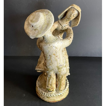 "young Dancers" Sandstone Sculpture La Borne J.lerat 1950
