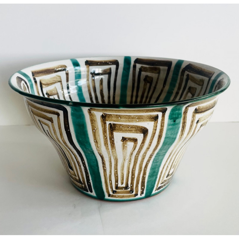 Large Earthenware Salad Bowl By Robert Picault Vallauris
