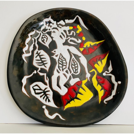 Large ceramic dish drawing by Jean Lurçat Sant Vicens