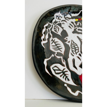 Large ceramic dish drawing by Jean Lurçat Sant Vicens