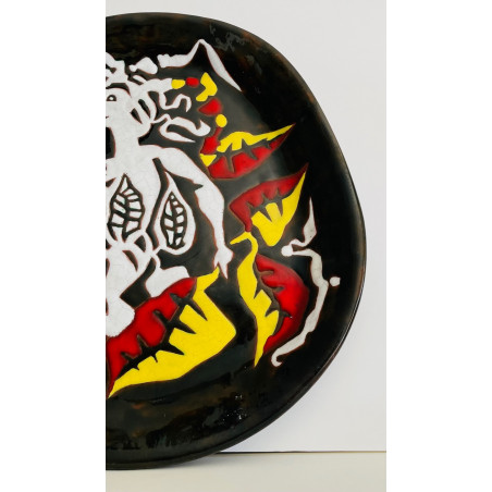 Large ceramic dish drawing by Jean Lurçat Sant Vicens