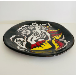 Large ceramic dish drawing by Jean Lurçat Sant Vicens