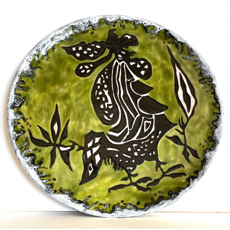 Large Ceramic Dish By Jean Lurçat In Sant Vicens pottery