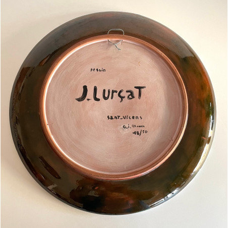 Large Ceramic Dish By Jean Lurçat In Sant Vicens pottery