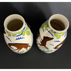 Pair of art deco vases Boch Frères kéramis Charles Catteau