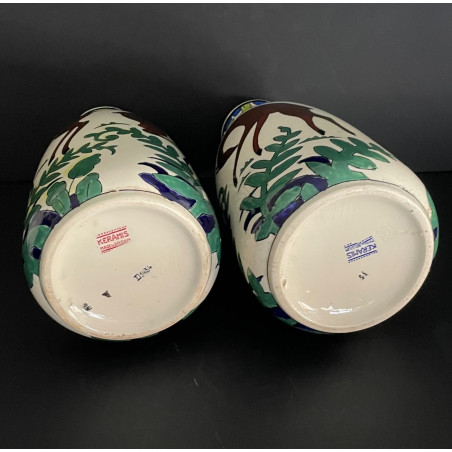 Pair of art deco vases Boch Frères kéramis Charles Catteau