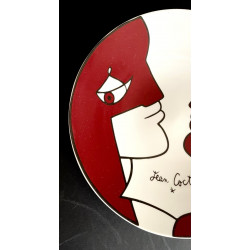 "Carnival" porcelain dish designed by Jean Cocteau Couleuvre factory