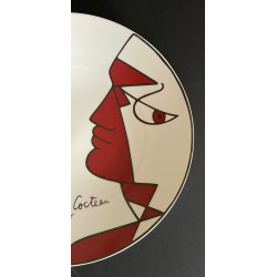 "Carnival" porcelain dish designed by Jean Cocteau Couleuvre factory